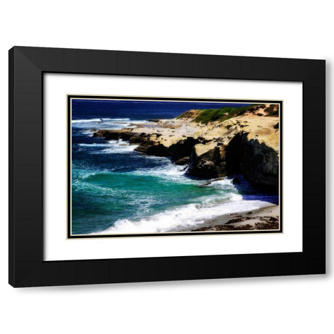 La Jolla Beach IV Black Modern Wood Framed Art Print with Double Matting by Hausenflock, Alan