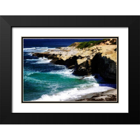 La Jolla Beach IV Black Modern Wood Framed Art Print with Double Matting by Hausenflock, Alan
