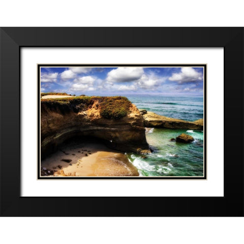 Sunset Beach I Black Modern Wood Framed Art Print with Double Matting by Hausenflock, Alan