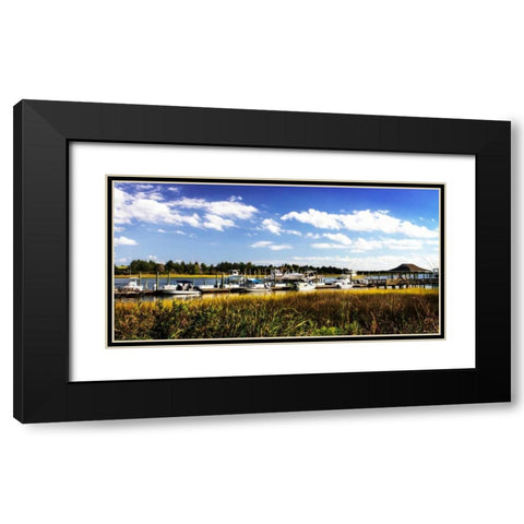 Waterway Dock I Black Modern Wood Framed Art Print with Double Matting by Hausenflock, Alan