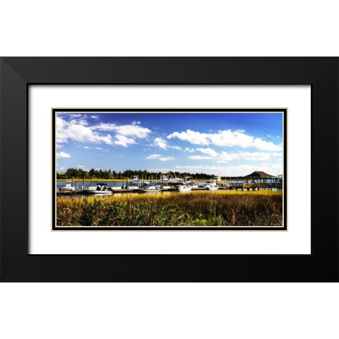 Waterway Dock I Black Modern Wood Framed Art Print with Double Matting by Hausenflock, Alan