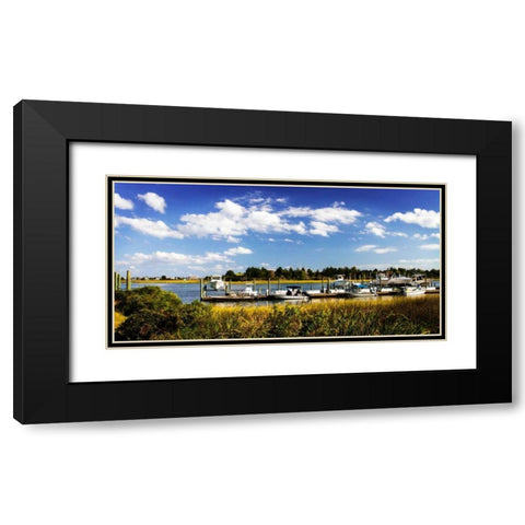 Waterway Dock II Black Modern Wood Framed Art Print with Double Matting by Hausenflock, Alan