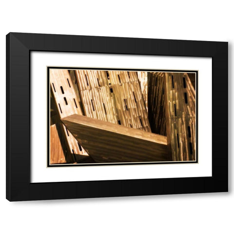 Burnished Modern III Black Modern Wood Framed Art Print with Double Matting by Hausenflock, Alan