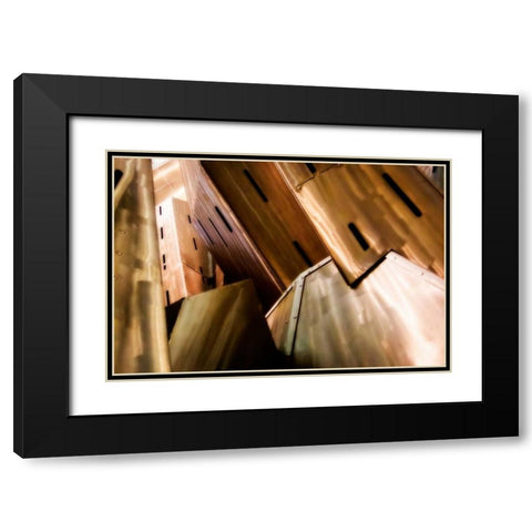 Burnished Modern IV Black Modern Wood Framed Art Print with Double Matting by Hausenflock, Alan