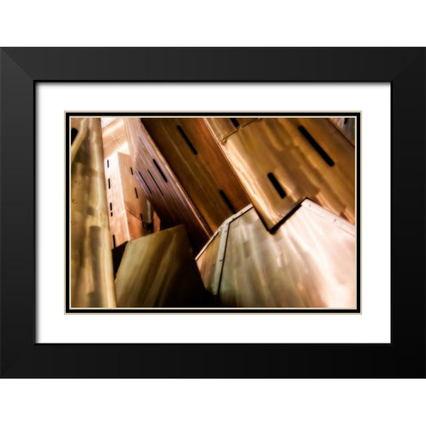 Burnished Modern IV Black Modern Wood Framed Art Print with Double Matting by Hausenflock, Alan