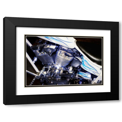 Blue Chopper Black Modern Wood Framed Art Print with Double Matting by Hausenflock, Alan