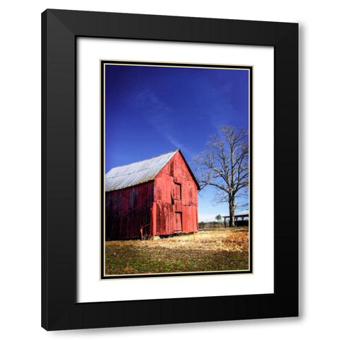Old Tobacco Barn III Black Modern Wood Framed Art Print with Double Matting by Hausenflock, Alan