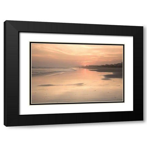 Beach Sunset I Black Modern Wood Framed Art Print with Double Matting by Hausenflock, Alan