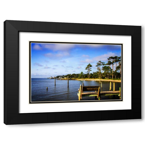 Cedar Island Bay Black Modern Wood Framed Art Print with Double Matting by Hausenflock, Alan