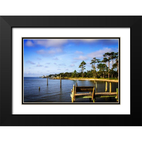 Cedar Island Bay Black Modern Wood Framed Art Print with Double Matting by Hausenflock, Alan