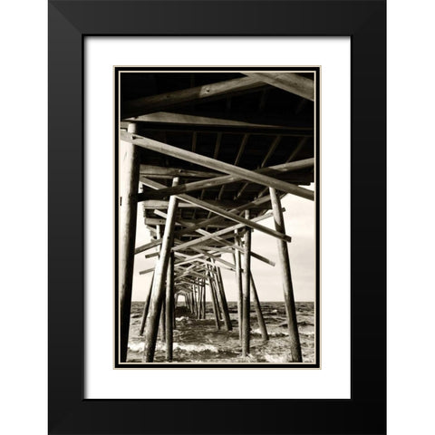 Atlantic Beach Pier II Black Modern Wood Framed Art Print with Double Matting by Hausenflock, Alan