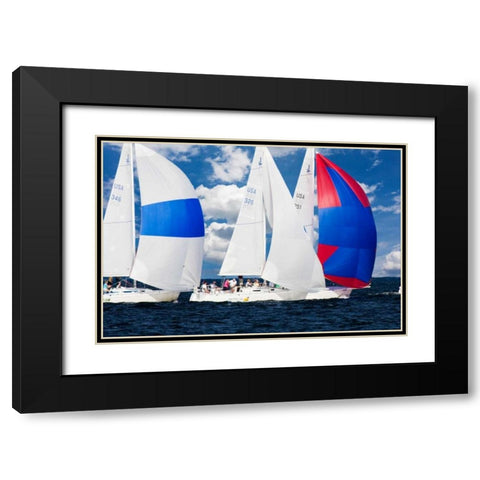 Race at Annapolis II Black Modern Wood Framed Art Print with Double Matting by Hausenflock, Alan