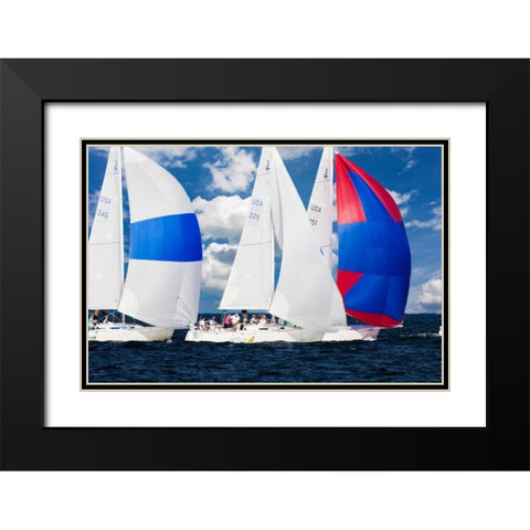 Race at Annapolis II Black Modern Wood Framed Art Print with Double Matting by Hausenflock, Alan