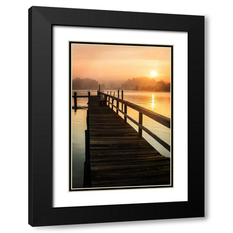 Cobb Island Sunrise II Black Modern Wood Framed Art Print with Double Matting by Hausenflock, Alan