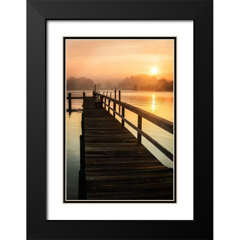 Cobb Island Sunrise II Black Modern Wood Framed Art Print with Double Matting by Hausenflock, Alan
