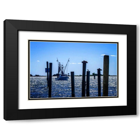 Bringing The Catch In I Black Modern Wood Framed Art Print with Double Matting by Hausenflock, Alan