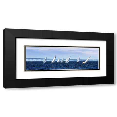 Close Hauled Flotilla I Black Modern Wood Framed Art Print with Double Matting by Hausenflock, Alan