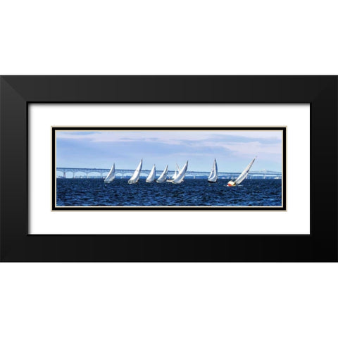 Close Hauled Flotilla I Black Modern Wood Framed Art Print with Double Matting by Hausenflock, Alan