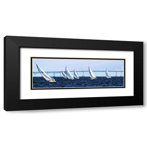 Close Hauled Flotilla II Black Modern Wood Framed Art Print with Double Matting by Hausenflock, Alan