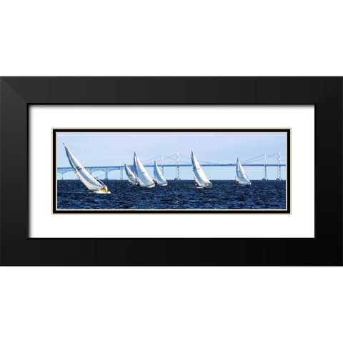 Close Hauled Flotilla II Black Modern Wood Framed Art Print with Double Matting by Hausenflock, Alan