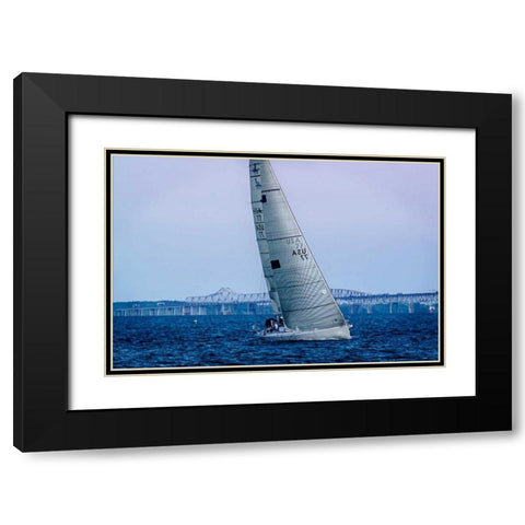 Sailing at Dusk I Black Modern Wood Framed Art Print with Double Matting by Hausenflock, Alan