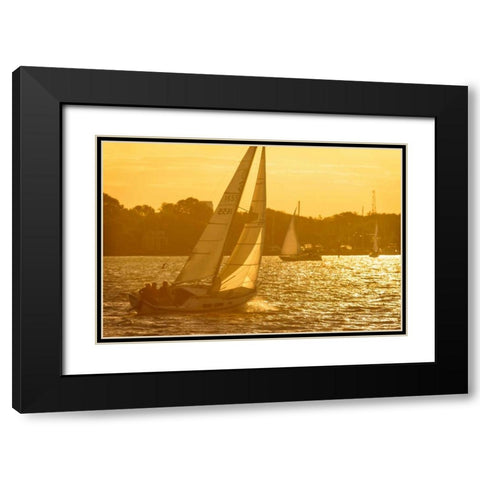 Windward Sunset I Black Modern Wood Framed Art Print with Double Matting by Hausenflock, Alan