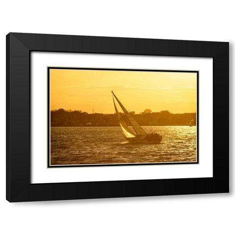 Windward Sunset II Black Modern Wood Framed Art Print with Double Matting by Hausenflock, Alan