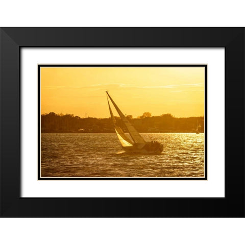 Windward Sunset II Black Modern Wood Framed Art Print with Double Matting by Hausenflock, Alan