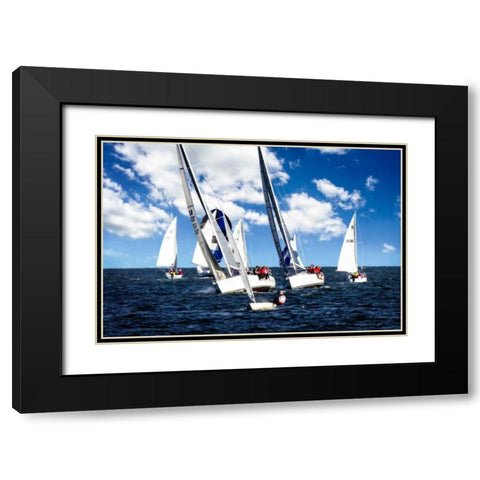 A Perfect Sail I Black Modern Wood Framed Art Print with Double Matting by Hausenflock, Alan