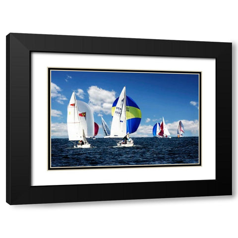 A Perfect Sail II Black Modern Wood Framed Art Print with Double Matting by Hausenflock, Alan