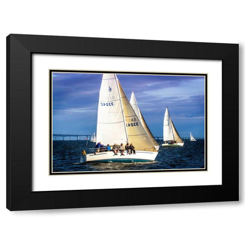 Headed To The Docks Black Modern Wood Framed Art Print with Double Matting by Hausenflock, Alan