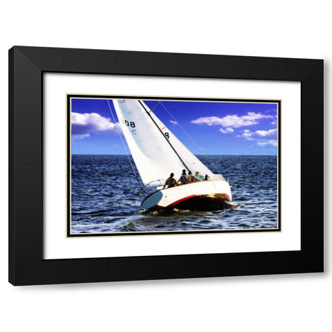 Sailing At Days End Black Modern Wood Framed Art Print with Double Matting by Hausenflock, Alan