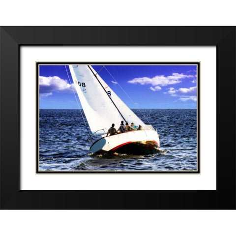 Sailing At Days End Black Modern Wood Framed Art Print with Double Matting by Hausenflock, Alan