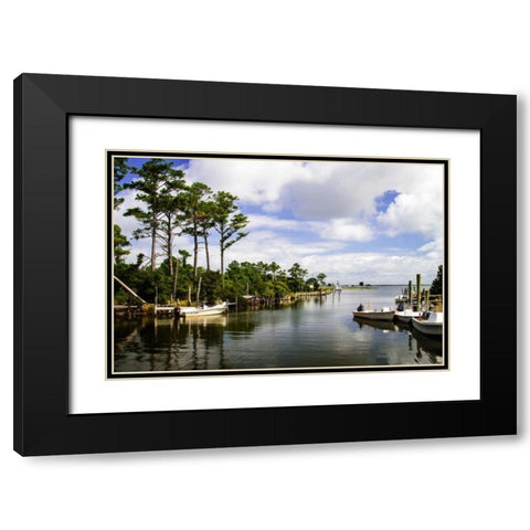 Small Harbor I Black Modern Wood Framed Art Print with Double Matting by Hausenflock, Alan