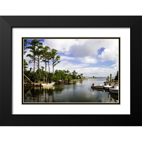Small Harbor I Black Modern Wood Framed Art Print with Double Matting by Hausenflock, Alan