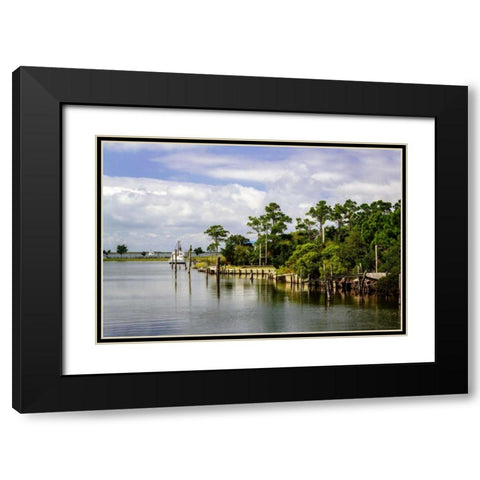 Small Harbor II Black Modern Wood Framed Art Print with Double Matting by Hausenflock, Alan
