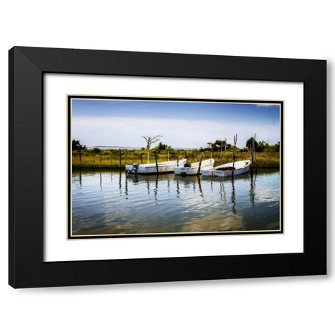 Three Small Boats II Black Modern Wood Framed Art Print with Double Matting by Hausenflock, Alan