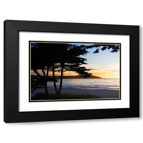 Carmel Sunset IV Black Modern Wood Framed Art Print with Double Matting by Hausenflock, Alan