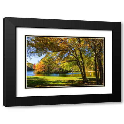 Peaks Of Otter Lake II Black Modern Wood Framed Art Print with Double Matting by Hausenflock, Alan