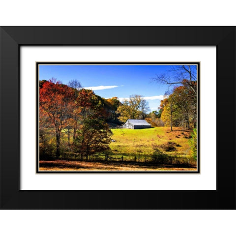 Weathered Barn Black Modern Wood Framed Art Print with Double Matting by Hausenflock, Alan