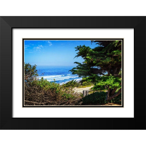 Del Mar Beach II Black Modern Wood Framed Art Print with Double Matting by Hausenflock, Alan