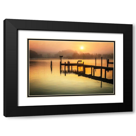 Wicomico River Sunrise II Black Modern Wood Framed Art Print with Double Matting by Hausenflock, Alan