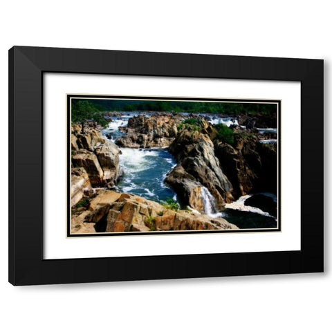 Great Falls II Black Modern Wood Framed Art Print with Double Matting by Hausenflock, Alan