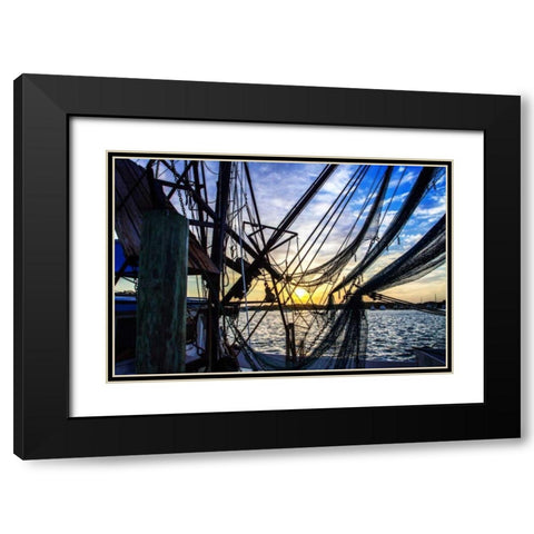 Beaufort Docks II Black Modern Wood Framed Art Print with Double Matting by Hausenflock, Alan