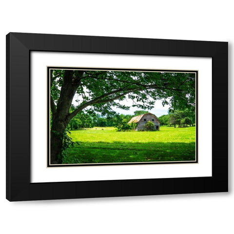 Old Dutch Barn Black Modern Wood Framed Art Print with Double Matting by Hausenflock, Alan