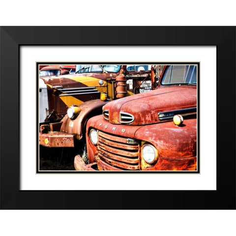 Rusty Old Truck II Black Modern Wood Framed Art Print with Double Matting by Hausenflock, Alan