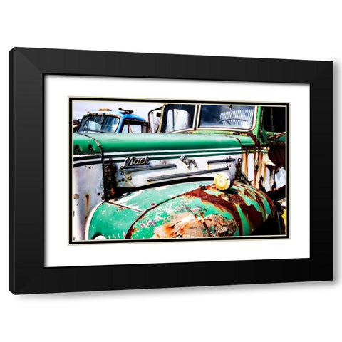 Rusty Old Truck V Black Modern Wood Framed Art Print with Double Matting by Hausenflock, Alan