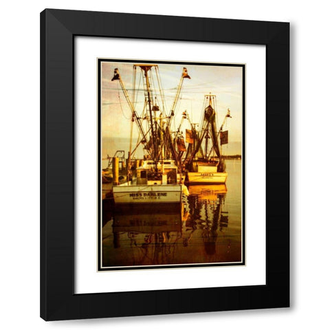 At the Dock III Black Modern Wood Framed Art Print with Double Matting by Hausenflock, Alan