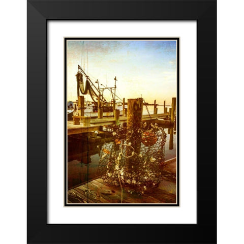 At the Dock IV Black Modern Wood Framed Art Print with Double Matting by Hausenflock, Alan