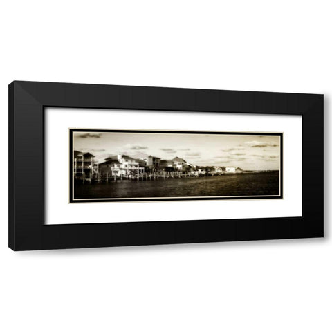 North River Channel Black Modern Wood Framed Art Print with Double Matting by Hausenflock, Alan